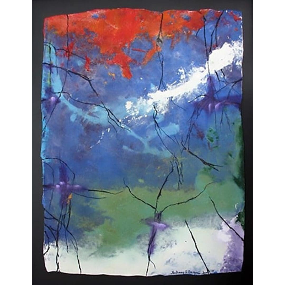 Abstract painting with vibrant colors and textures.