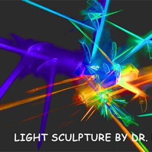 Abstract colorful light sculpture artwork.