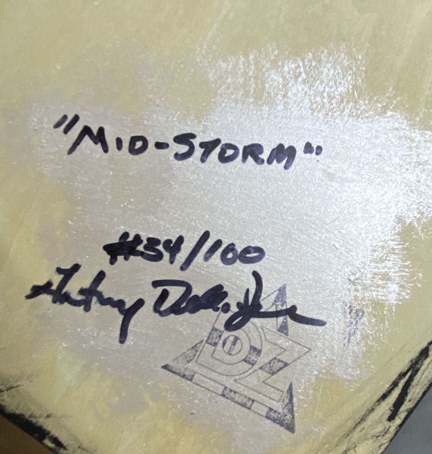 Signed artwork titled "Mid-Storm" edition 34/100.