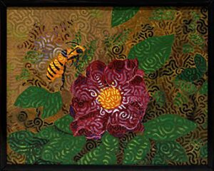 Acrylic painting by Zak- "Golden Messenger"
